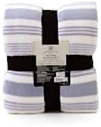 Bee & Willow Home Striped Plush Full/Queen Blanket in Stripe Blue